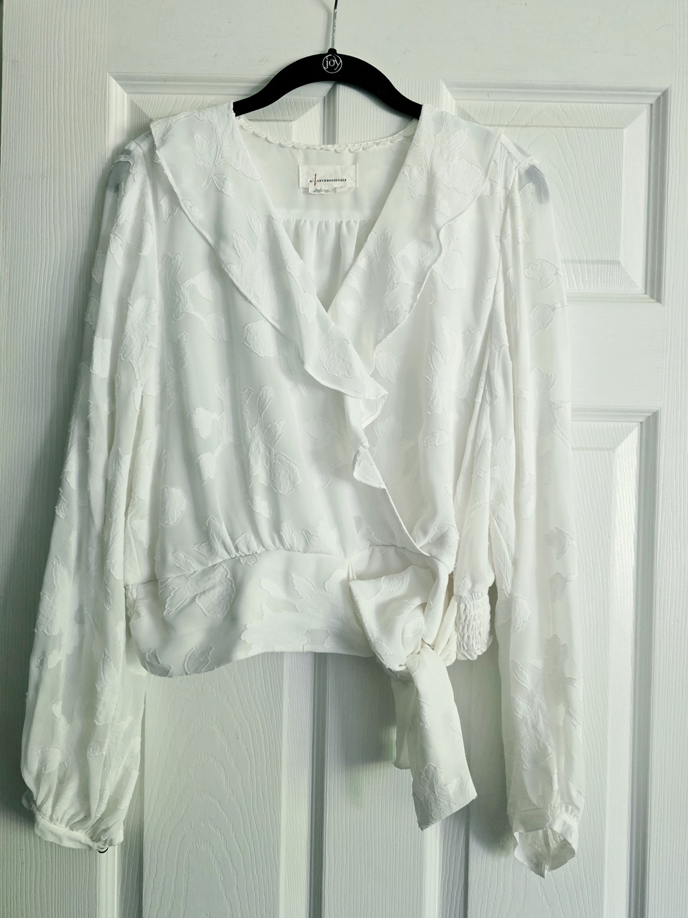 Anthropologie Milena Burnout Velvet Wrap Blouse size M
